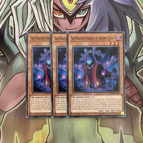 LEHD-ENC01 x3 The Phantom Knights of Ancient Cloak Common Excellent Yugioh