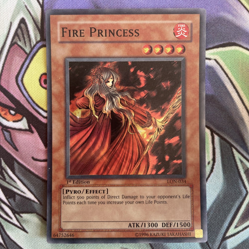 LON-034 Fire Princess Super Rare 1st Edition Near Mint Yugioh Card