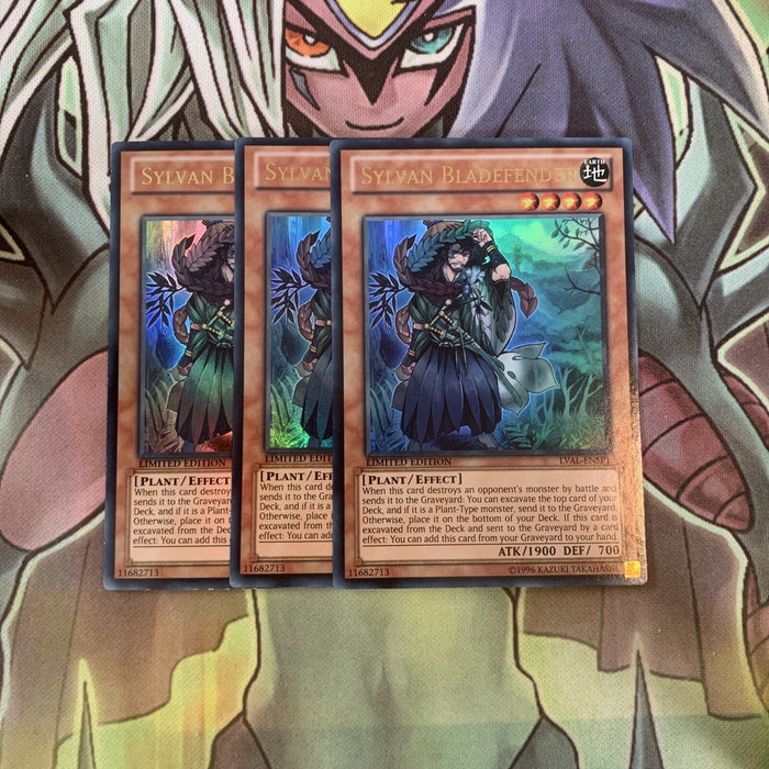 LVAL-ENSP1 x3 Sylvan Bladefender Ultra Rare Excellent Condition Yugioh
