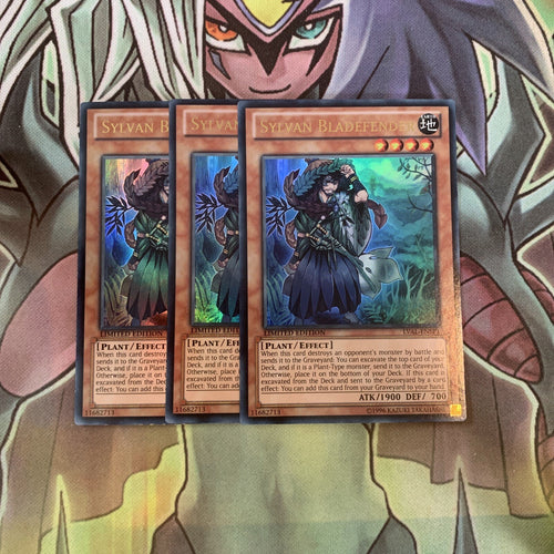 LVAL-ENSP1 x3 Sylvan Bladefender Ultra Rare Excellent Condition Yugioh