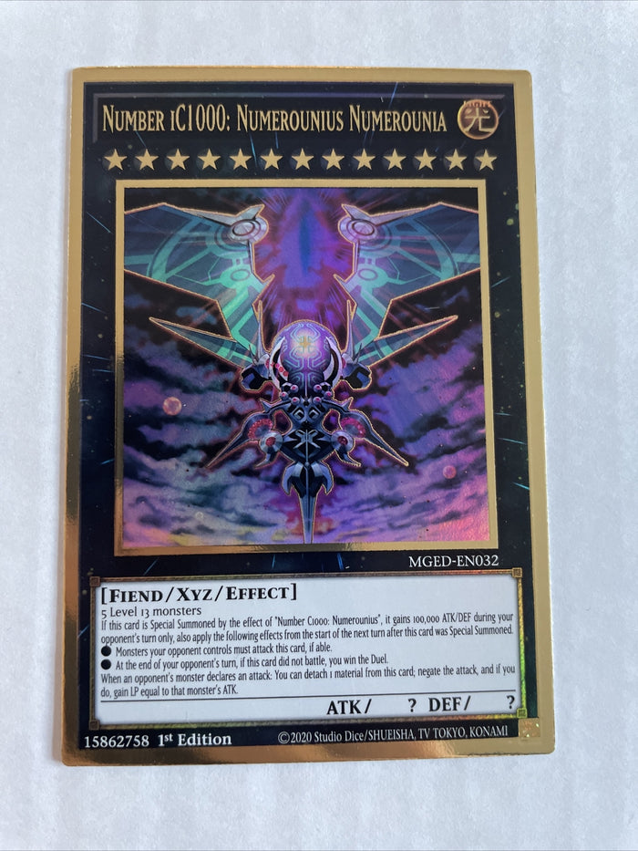 MGED-EN032 YUGIOH NUMBER IC1000: NUMEROUNIUS NUMEROUNIA GOLD RARE YU-GI-OH