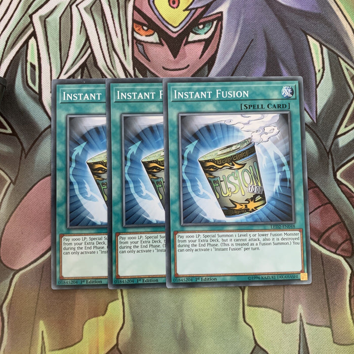 LED2-EN048 x3 Instant Fusion Common Excellent Condition Yugioh