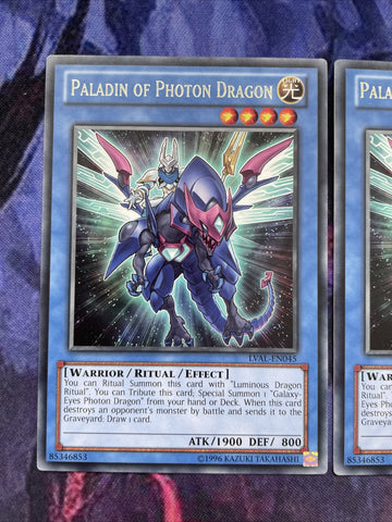 LVAL-EN045 x3 Paladin of Photon Dragon Rare Unlimited Edition Near Mint YuGiOh (back)