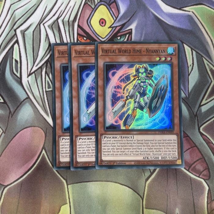 PHRA-EN099 x3 Virtual World Hime - Nyannyan Super Excellent Condition Yugioh