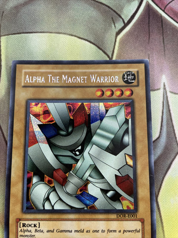DOR-E001 Yugioh Alpha the Magnet Warrior Secret Rare Promo LP (back)