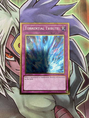PGLD-EN060 Torrential Tribute Gold Rare 1st Edition NM Yugioh Card