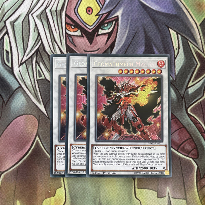 MYFI-EN007 x3 Geomathmech Magma Secret Rare Excellent Conditon Yugioh