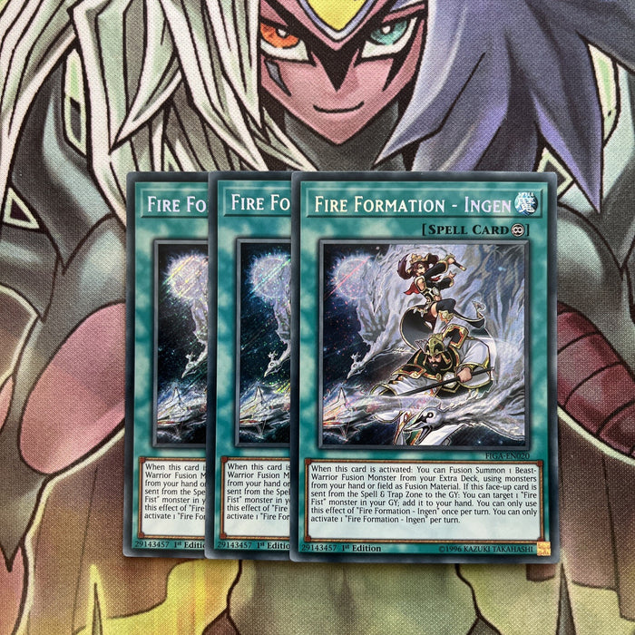 FIGA-EN020 x3 Fire Formation - Ingen Secret Rare Excellent Condition Yugioh