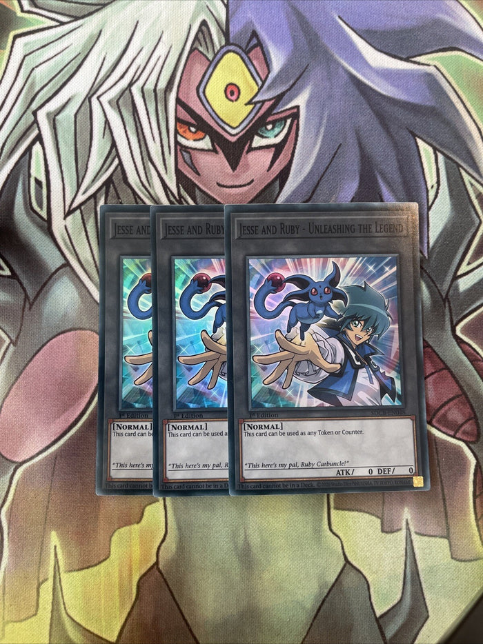 SDCB-EN048 x3 Jesse and Ruby - Unleashing the Legend Super Rare Exc  Cond Yugioh