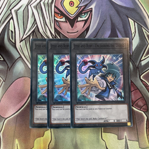 SDCB-EN048 x3 Jesse and Ruby - Unleashing the Legend Super Rare Exc  Cond Yugioh