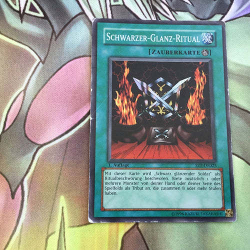 SYE-025 Yugioh, 1st edition Black Luster Ritual, Super Rare, Unlimited, PLAYED
