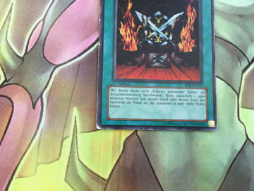 SYE-025 Yugioh, 1st edition Black Luster Ritual, Super Rare, Unlimited, PLAYED (back)