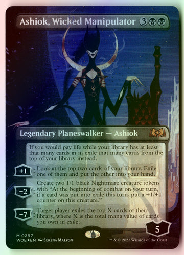 MTG Ashiok, Wicked Manipulator (Borderless) Wilds of Eldraine LP M FOIL