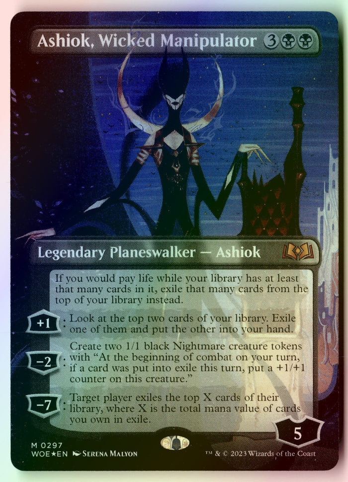 MTG Ashiok, Wicked Manipulator (Borderless) Wilds of Eldraine LP M FOIL