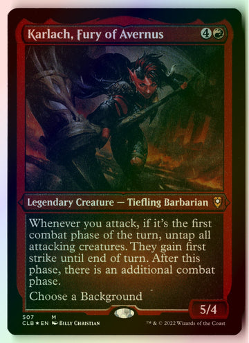 MTG Karlach, Fury of Avernus (Foil Etched) Commander Legends: Battle for Baldur'