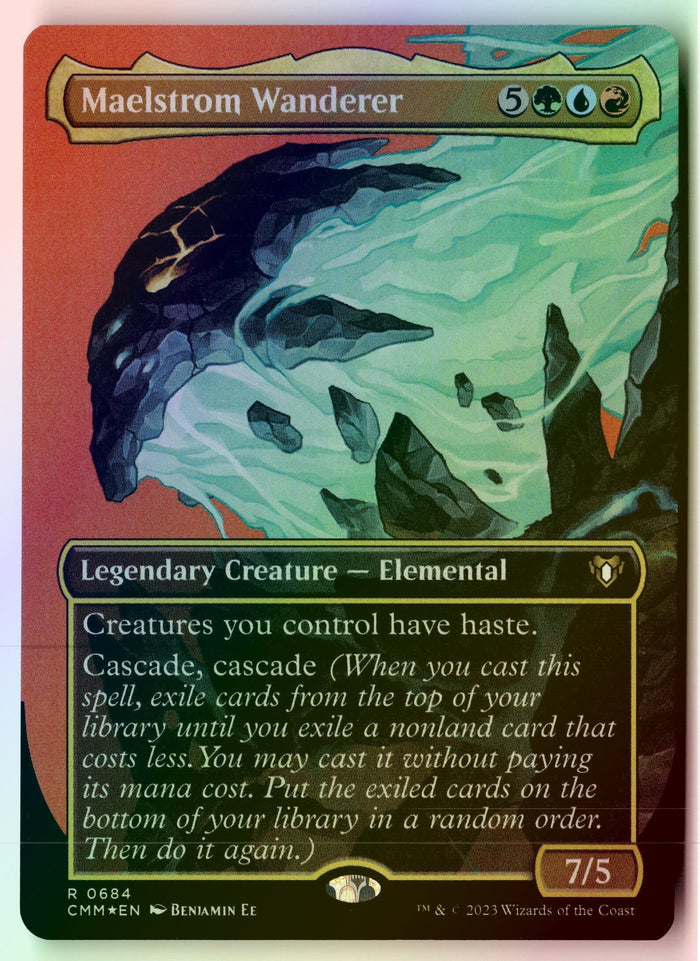 MTG Maelstrom Wanderer (Borderless) FOIL Commander Masters LP MTG
