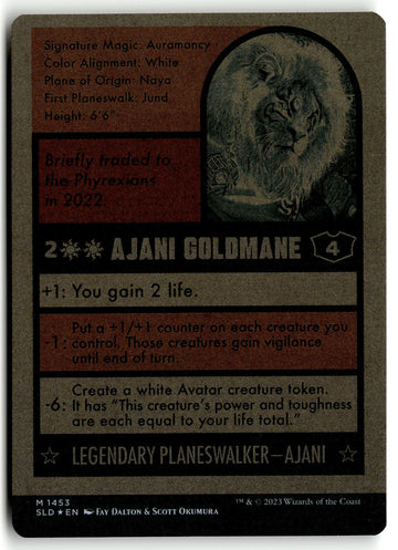 MTG Ajani Goldmane Secret Lair Drop Series FOIL Magic The Gathering (back)