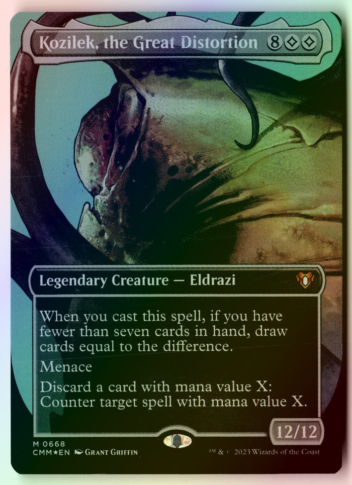 MTG Kozilek, the Great Distortion (Borderless) FOIL Commander Masters MTG