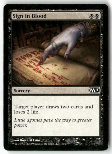 MTG Sign in Blood Magic 2011 (M11) LP Magic The Gathering