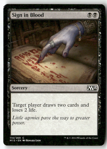 MTG Sign in Blood Magic 2015 (M15) LP Magic The Gathering