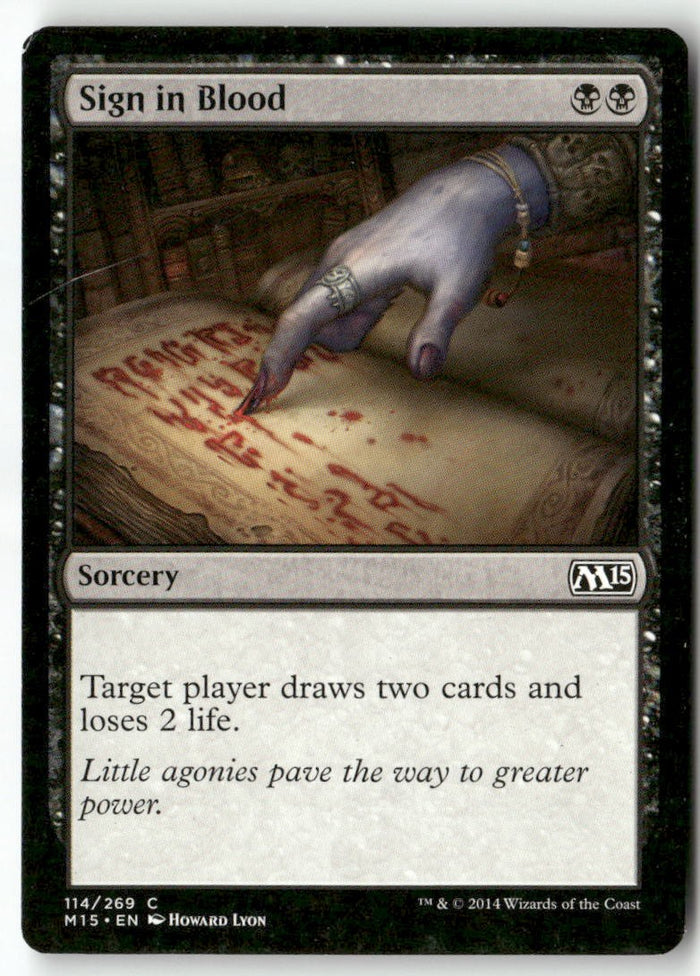 MTG Sign in Blood Magic 2015 (M15) LP Magic The Gathering