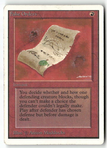 MTG False Orders Unlimited Edition LP Magic The Gathering