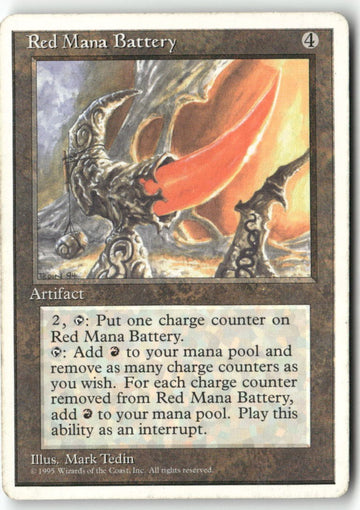 MTG Red Mana Battery Fourth Edition LP Magic The Gathering