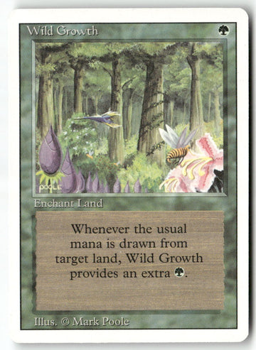 MTG Wild Growth Revised Edition LP Magic The Gathering