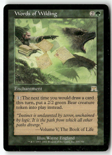 MTG Words of Wilding Onslaught LP Magic The Gathering