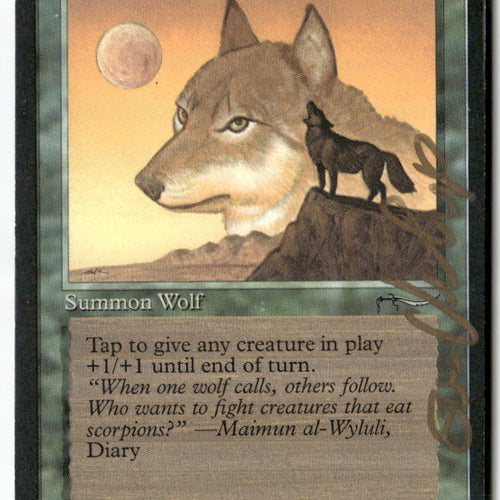 MTG Wyluli Wolf Arabian Nights LP Magic The Gathering SIGNED