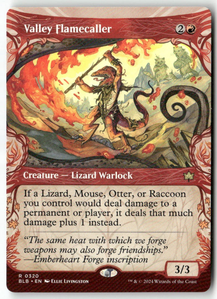 MTG Valley Flamecaller (Showcase) Bloomburrow LP Magic The Gathering