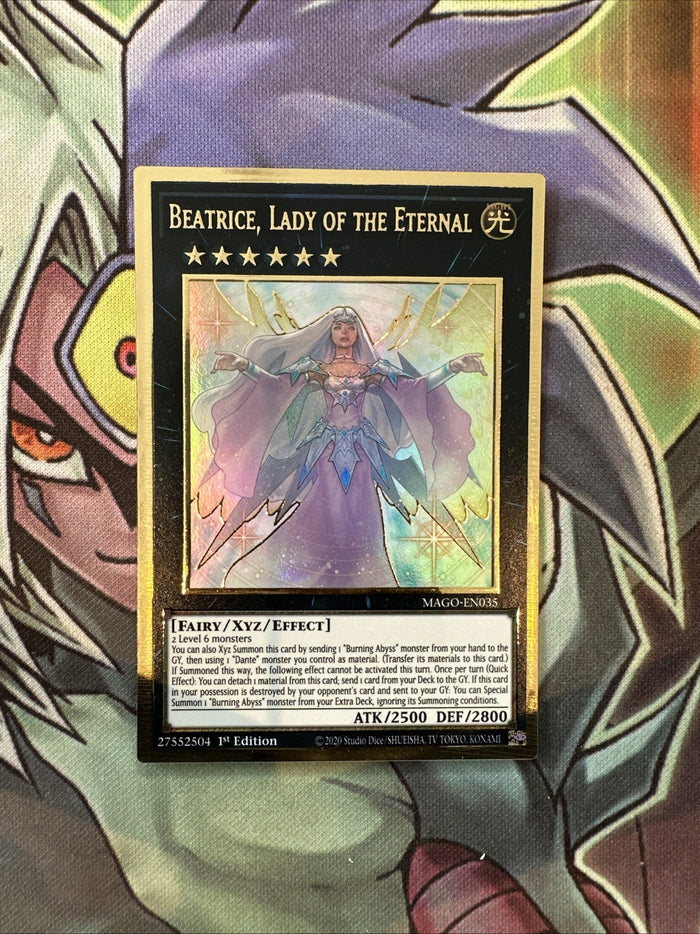 MAGO-EN035 Beatrice, Lady Of The Eternal Premium Gold 1st Edition NM Yugioh Card
