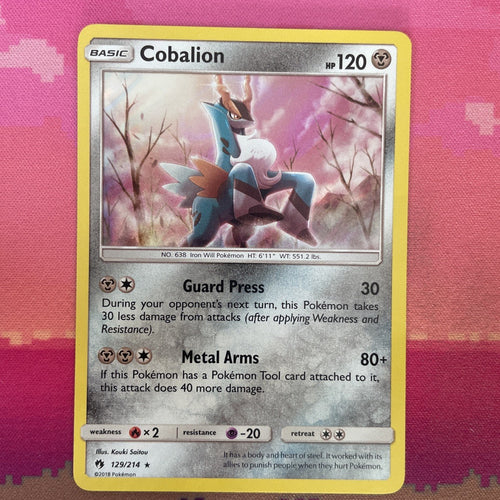 Pokemon Card Cobalion Lost Thunder Holo Rare 129/214 Near Mint