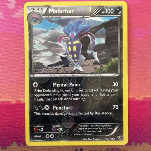 Pokemon Card Malamar XY Base Set Reverse Holo Rare 77/146 NM