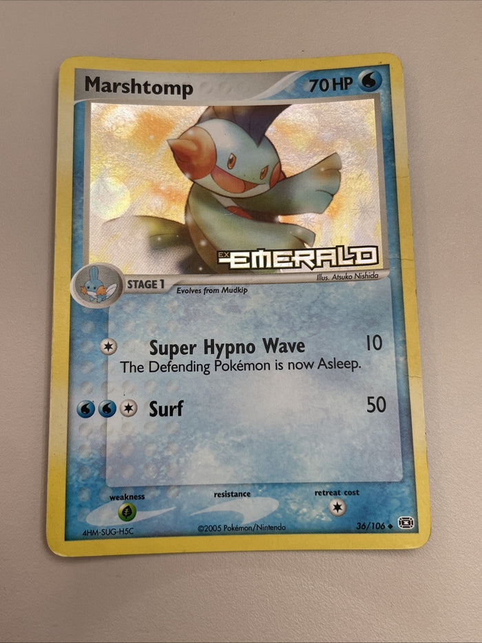 Marshtomp 36/106 | EX Emerald | Stamped Reverse Holo | English Pokemon | LP