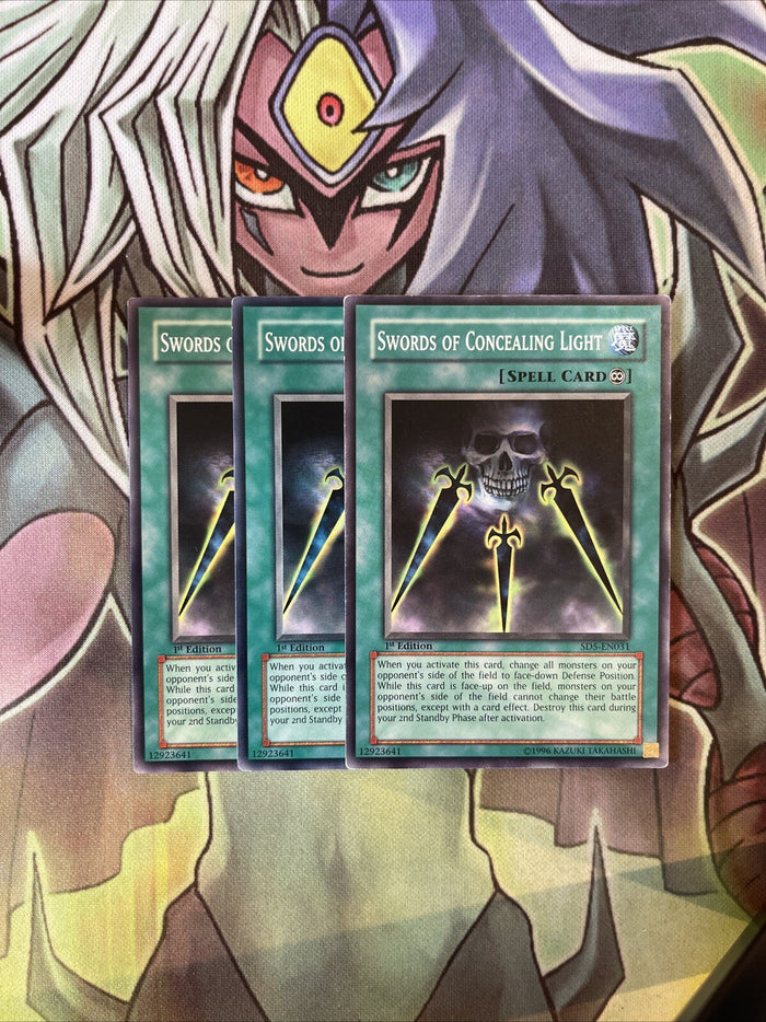 SD5-EN031 x3 Swords of Concealing Light Excellent Condition Yugioh
