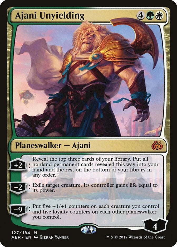Ajani Unyielding - Aether Revolt Excellent Magic MTG