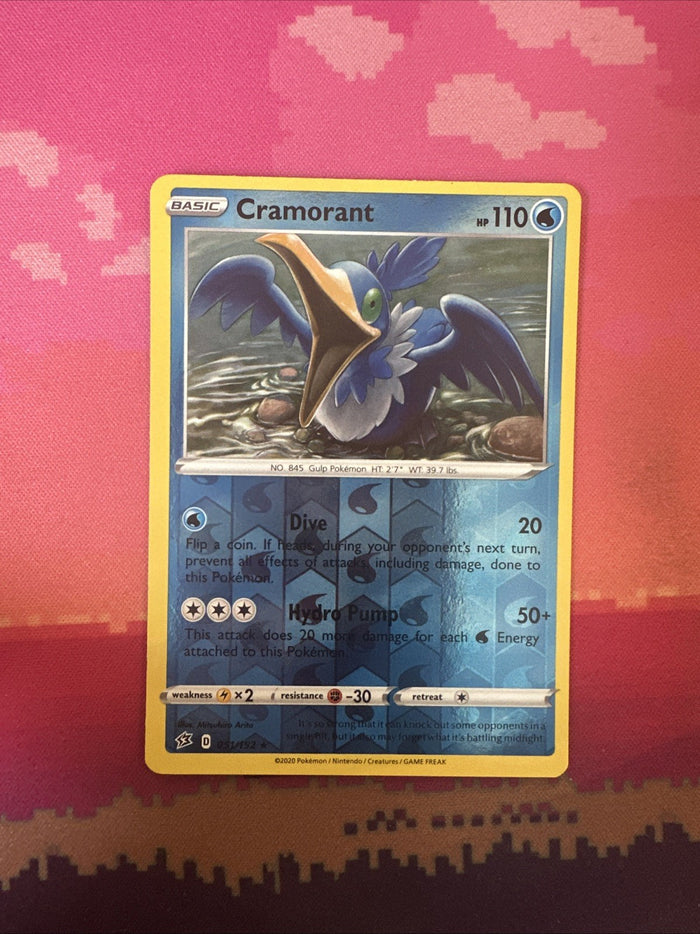 Pokemon Card Cramorant Rebel Clash Reverse Holo Rare 051/192 Near Mint