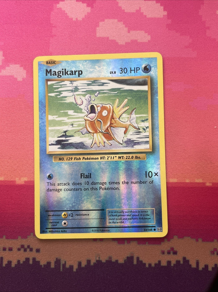 Pokemon Card Magikarp Evolutions Reverse Holo 33/108 Near Mint