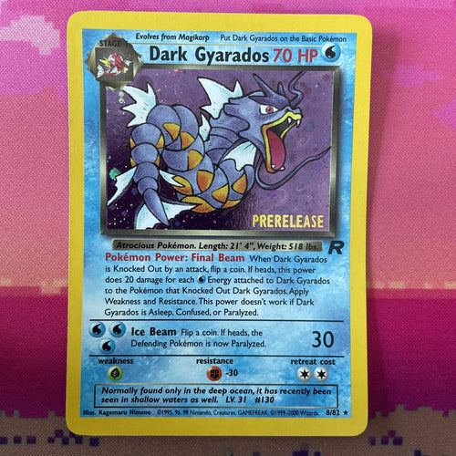 Pokemon Card Dark Gyarados Team Rocket Prerelease 8/82 Near Mint