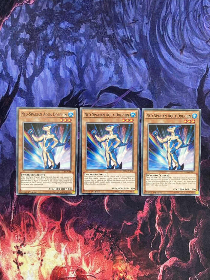 LED6-EN018 Yugioh 3x Neo-Spacian Aqua Dolphin |Common Near mint Mixed Ed