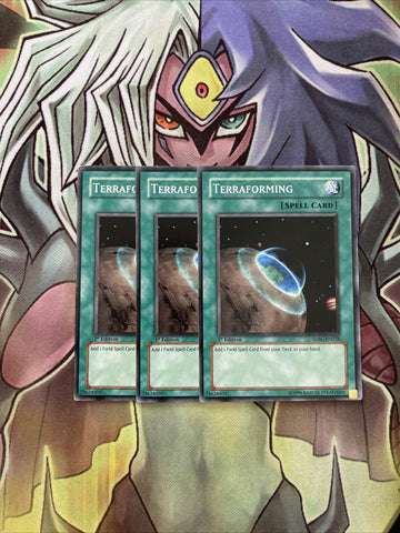 SDSC-EN028 x3 Terraforming Common Excellent Condition Yugioh