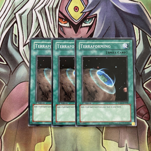 SDSC-EN028 x3 Terraforming Common Excellent Condition Yugioh