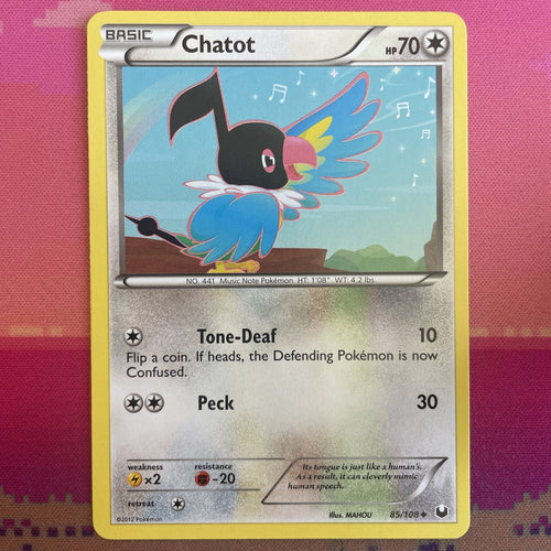 Pokemon Card Chatot Dark Explorers Uncommon 85/108 NM