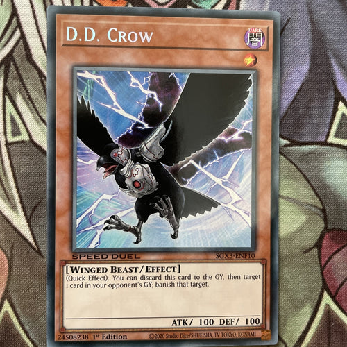 SGX3-ENF10 D.D. Crow Secret Rare 1st Edition NM Yugioh Card