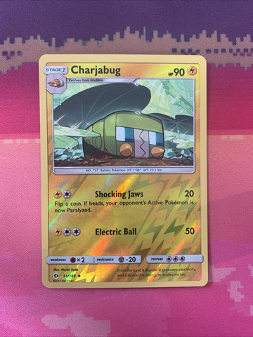 Pokemon Card Charjabug Sun & Moon Reverse Holo 51/149 Near Mint