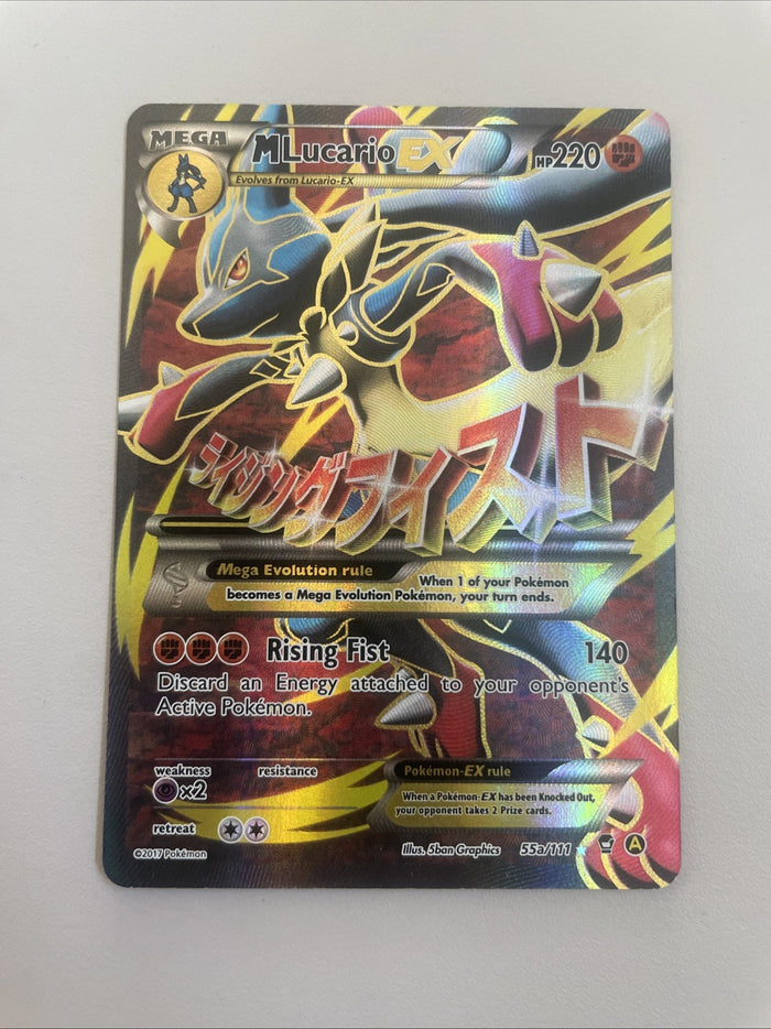 Mega M Lucario Ex 55a/111 Furious Fists Ultra Rare Full Art Holo Pokemon Card (4