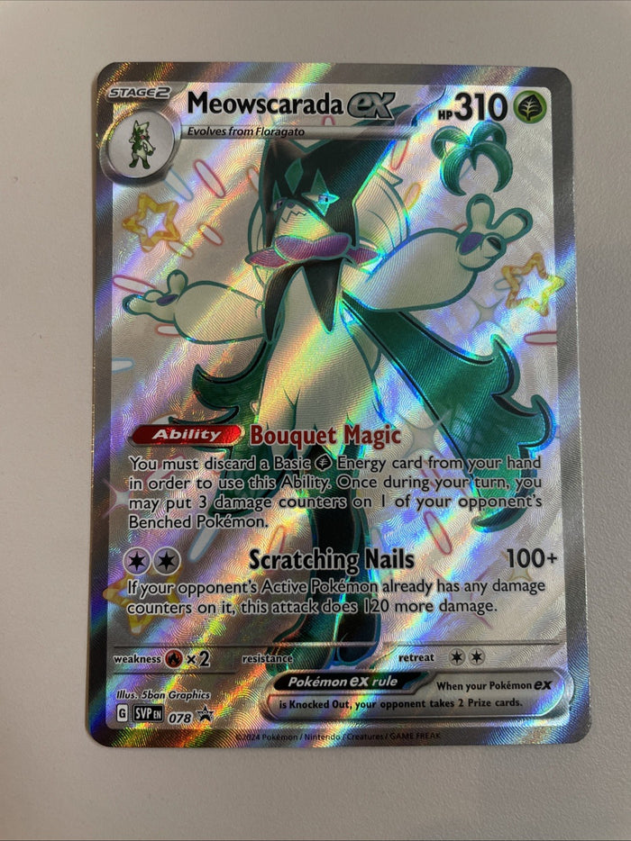 Meowscarada ex SVP078 Paldean Fates Holo Rare Promo Pokemon Card * New *