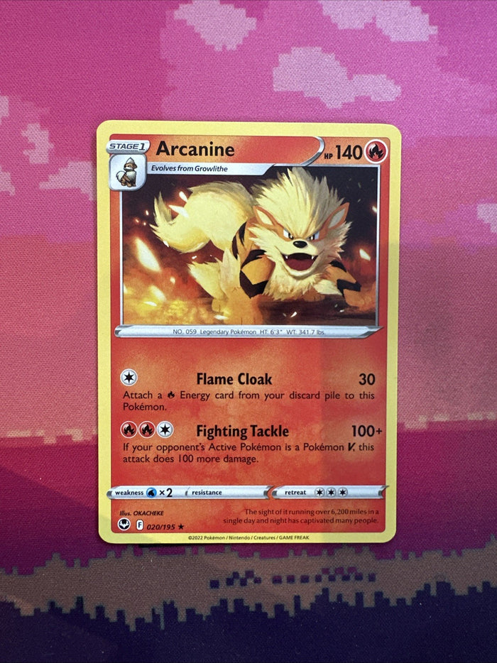 Pokemon Card Arcanine Silver Tempest Rare 020/195 Near Mint