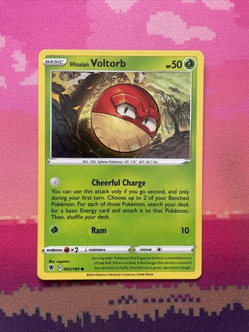 Pokemon Card Hisuan Voltorb Astral Radiance Cosmo Holo 002/189 NM